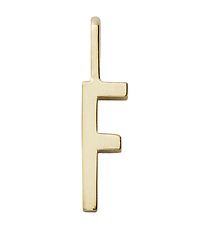 Design Letters Pendant To Necklace - F - 18 K Gold Plated
