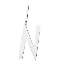 Design Letters Pendant For Necklace - N - Silver