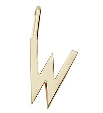Design Letters Pendant For Necklace - W - 18K Gold Plated