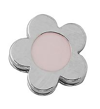 Design Letters Pendant For Necklace - Flower - Silver/Pink