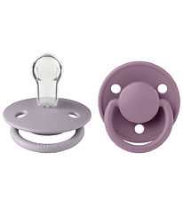 BIBS De Lux Pacifiers - 2-Pack - Round - Fossil Grey/Mauve