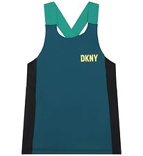 DKNY Sports Bra Top - Petrol Blue/Black
