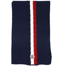 Moncler Scarf - Wool - Navy w. Red/White