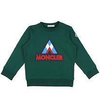 Moncler Sweat-shirt - Vert Fonc av. Rouge
