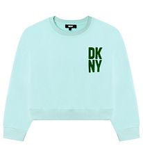 DKNY Sweatshirt - Cropped - Sea- Green w. Green