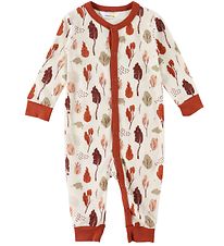 Joha Jumpsuit - Wool/Bamboo - White/Red w. Trees