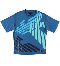 Emporio Armani T-Shirt - Marokkanisches Blue m. Logo