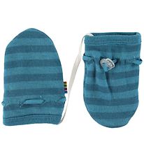 Joha Mittens - Wool - Blue Striped