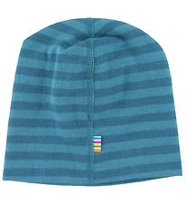 Joha Beanie - Wool - 2-layer - Blue Striped