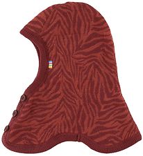 Joha Balaclava - Wool - 2-layer - Burgundy w. Pattern