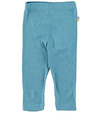 Joha Leggings - Ull/Silke - Rib - Blå