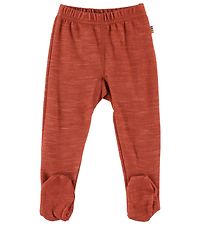 Joha Leggings w. Foot - Wool/Bamboo - Chestnut