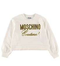 Moschino Sweat-shirt - Blanc av. Or