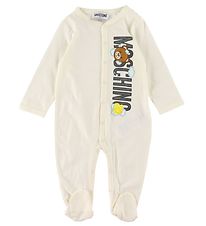 Moschino Jumpsuit w. Footies - White w. Print
