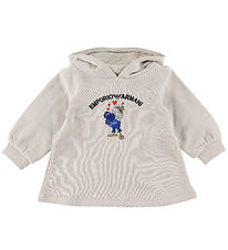 Emporio Armani Sweatklänning - Silver Cloud m. Örn