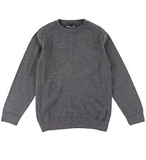 Emporio Armani Tröja - Ull/Akryl - Gråmelerad m. Vit