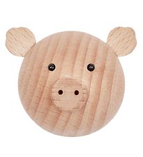 OYOY Wall Hook - 4.5x5.4x6 cm - Mini - Pig - Natural