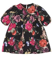 Christina Rohde Dress - Black w. Flowers