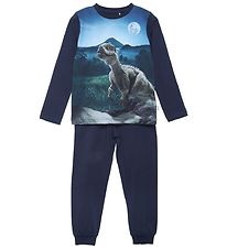 Minymo Pyjama Set - Navy Night w. Dinosaur