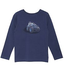 Minymo Blouse - Reversible - Navy Night w. Tractor