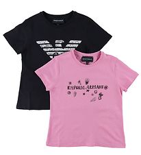 Emporio Armani Stuttermabolirnir - 2 Pakki - Dökkblátt/Flamingo