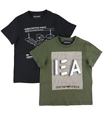 Emporio Armani T-shirts - 2er-Pack - Schwarz/Armygrn