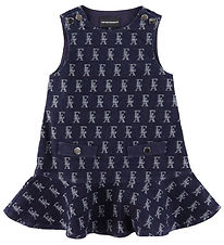 Emporio Armani Klänning - Denim - Fantasia Blue/Vit m. Logotyper