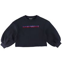 Emporio Armani Blússa - Blue Dökkblátt M. Velúr