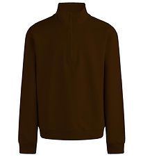 Grunt Sweatshirt - Delfo Sweat Half Zip - Brown