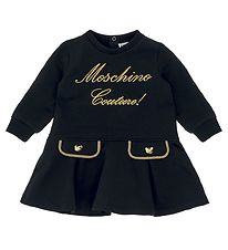 Moschino Robe en Molleton - Noir av. Or