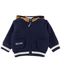 Moschino Cardigan - Knitted - Navy w. Soft Toy