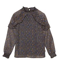 Creamie Blouse - Total Eclipse w. Small Flowers