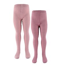 Minymo Tights - 2-Pack - Solid Rib - Orchid Haze
