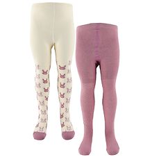 Minymo Collants - 2 Pack - Orchid Haze av. Motif