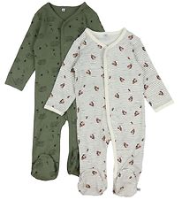 Pippi Baby Jumpsuit - Nightsuit - 2-Pack - Deep Lichen Green