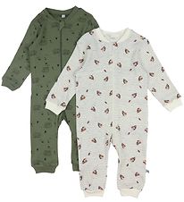 Pippi Baby Jumpsuit - Nightsuit - 2-Pack - Deep Lichen Green