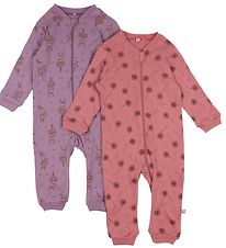Pippi Baby Jumpsuit - Nightsuit - 2-Pack - Dusty Rose