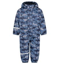 CeLaVi Regenanzug. Fleece - PU - Blue China m. Haie