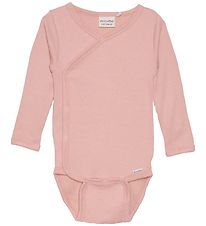 Minymo Wrap Bodysuit l/s - Rib - Misty Rose