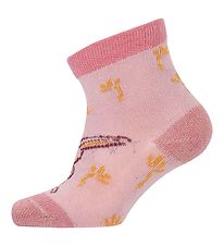 Melton Socks w. Rabbits - All Pink