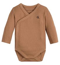 Calvin Klein Wikkelromper l/s - Tijdloos Camel