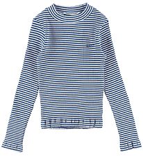 GANT Blouse - D2 Striped Rib Polo - Blue/White