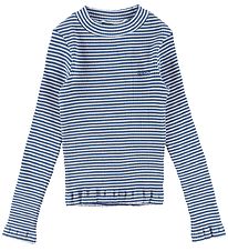 GANT Bluse - D2 Striped Rib Polo - Blau/Weiß