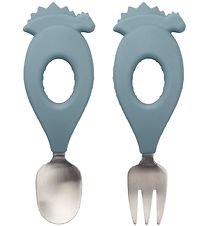 Liewood Baby cutlery set - Stanley - Dino/Whale Blue