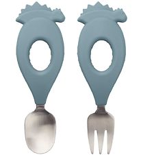 Liewood Baby cutlery set - Stanley - Dino/Whale Blue