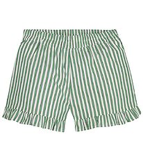 Tommy Hilfiger Shorts - Striped Ruffle Short - Spring Limoen Str