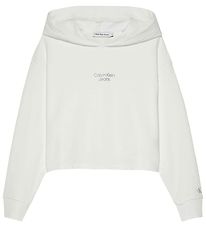 Calvin Klein Hoodie - Stack Logo Overlap - Bright White