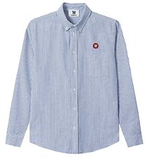 Wood Wood Skyrta - Tod Shirt - Blue Rönd
