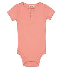 MarMar Romper s/s - Rib - Modaal - Roze Verrukking