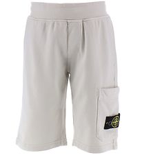 Stone Island Shorts en Molleton - Pearl Grey